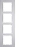 Frame 4gang, B.3, al./p. white matt, al. anodised