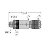 Field-Wireable Connector Male Connector M12 × 1, Straight   FW-M12ST5W-G-ZF-ME-SH-9