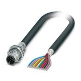 SACCBP-MS-12CON-M16/1,0-PVCSCO - Device connector, rear mounting