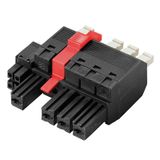 PCB plug-in connector, female plug, 7.62 mm, Number of poles: 4, 180°, PUSH IN with actuator, Clamping range, max. : 6 mm², Box