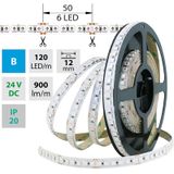 LED strip SMD5050 blue, 120LED/m, 28.8W/m, 900lm/m, IP20, DC 24V, 12mm, 5m