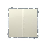 Double two-way switch without pictogram, (module), 10AX, Screw, beige