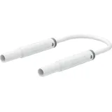 Safety measuring lead with (4 mm lamella plug, straight) to (4 mm lamella plug, straight), 2 m, white, silicone, 1.0 mm², CAT IV, 66.1041-20029