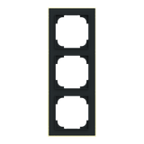 1723-453M-500 Cover  with decor ring, 3gang black matt gold