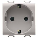 GERMAN STANDARD SOCKET-OUTLET 250V ac - QUICK WIRING TERMINALS - 2P+E 16A - 2 MODULES - NATURAL SATIN BEIGE - CHORUSMART
