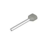 Wire-end ferrule, Twin wire-end ferrule, 21 mm, 18 mm, grey