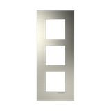 Frame 3-gang / 2+2+2-modules - Niessen logo - S - Stainless Steel