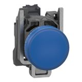 Pilot Light metal blue LED lens push-in