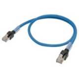 Ethernet patch cable, S/FTP, Cat.6A, PUR (Blue Flexible), 15 m