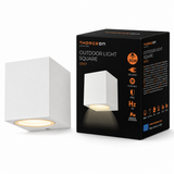 Outdoor Wall Light without Light Source 1xGU10 IP65 Square Matt White THORGEON