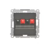 Double loudspeaker socket, module, black matt