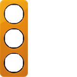 Frame 3gang, R.1, orange trans./black glossy, acrylic