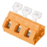 Printed circuit board terminals, 7.50 mm, Number of poles: 6, 135°, Solder pin length (l): 3.5 mm, tinned, orange, Tension clamp connection with actuator, Clamping range, max. : 2.5 mm², Box