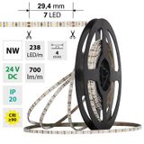 LED strip SMD2216 NW, 238LED/m, 7,2W/m, DC 24V, 700lm/m, CRI90, IP20, 4mm, 10m