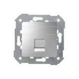 Singe flat Keystone IT/telephone socket cover, aluminum