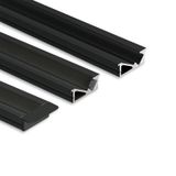 Built-in aluminum profile VE black 24x10mm, black diffusion, 1m