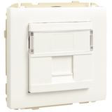 COV RING W/SING SUPPORT F/RJ45 CONNECT WHITE