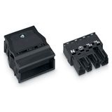 Pluggable plug 770-114 5-pole with strain relief Black