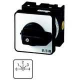 T0-2-143/E Step switches, T0, 20 A, flush mounting, 2 contact unit(s), Contacts: 4, 45 °, maintained, With 0 (Off) position, 0-4, Design number 143