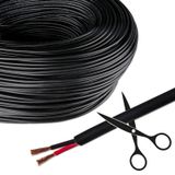 2-core cable 2x1mm2, black jacket, red/black