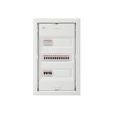 UK complete distribution board with SPD T2, HLAK, 12xFI/LS 16/0.03A, 3p FI/LS 20/0.03A