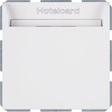 Relay switch centre plate for hotel card, S.1, p. white glossy