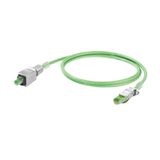 Dragline cable, PROFINET, RJ45 IP 67 PushPull V14 metal, RJ45 IP 20, Cat.5 (ISO/IEC 11801) / Cat.5e (TIA T568-B), PUR, 6 m