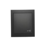 Single contact push button IP44, 10AX, black matt