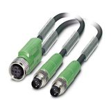 SAC-3P-M12FY/2X0,5-PUR/M8MS - Sensor/actuator cable