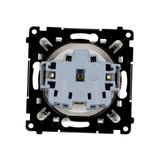 Double IP44 ITC socket cover for Keystone with descriptive field, (module), Silver matt, metalic