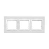 Triple frame, glass, White pearl