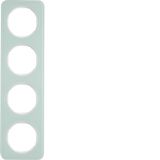 Frame 4gang, R.1, glass p. white