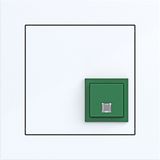 Switch-off button with cover frame, A.8, light white glossy