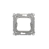 Double computer socket RJ45 cat. 6 with anti-dust cover, (module), Silver matt, metalic