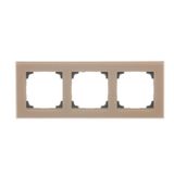 Triple frame, glass, frosted beige glass