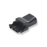 Coupler 3-p socket, str-rel, blk