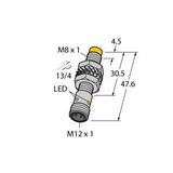 Inductive Sensor With Increased Switching Distance   NI3-M08-VN6X-H1341