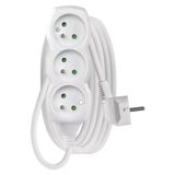 Extension Cord 3 m / 3 sockets / white / PVC / 1.5 mm2