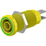 4 mm socket, flat plug connection, mounting Ø 12.2 mm, CAT IV, yellow/green, 66.9131-20