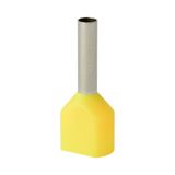 Double insulated sleeve terminal HI 2x1.5/8-zo yellow, Al/Cu