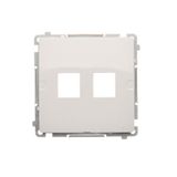 Double Keystone flat IT/telephone socket cover, (module), white