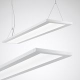 Suspended luminaires Luceos H standard product D/H Prisms White rectangular ETDD 56W 7000lm Wide reduced glare UGR19 (W19) IK03 3 SDCM