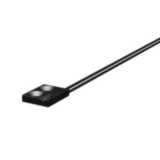 Fiber optic sensor head, limited reflective, transparent object detection, square, flat-view, R10 fiber, 2 m cable E32 2115D