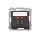 Double loudspeaker socket, black matt