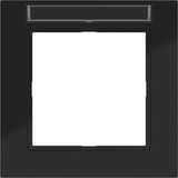 Cover frame single, text field, A.1, night black glossy