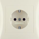 SCHUKO soc. out. cover plate, enhncd contact prot., S.1, white glossy