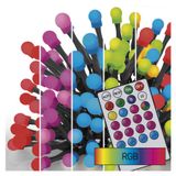 LED Christmas cherry chain – balls, 10 m, RGB, controller, programmes, timer