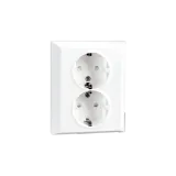 OUTLET FLUSH MOUNTED DOUBLE W/EARTH WHITE 80-PACK PROJECT