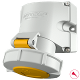 Wall mounted recept., 32A4p4h110V, IP67