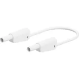 Measuring lead with (4 mm lamella plug, straight) to (4 mm lamella plug, straight), 1 m, white, silicone, 2.5 mm², CAT II, CAT III, 66.2016-10029